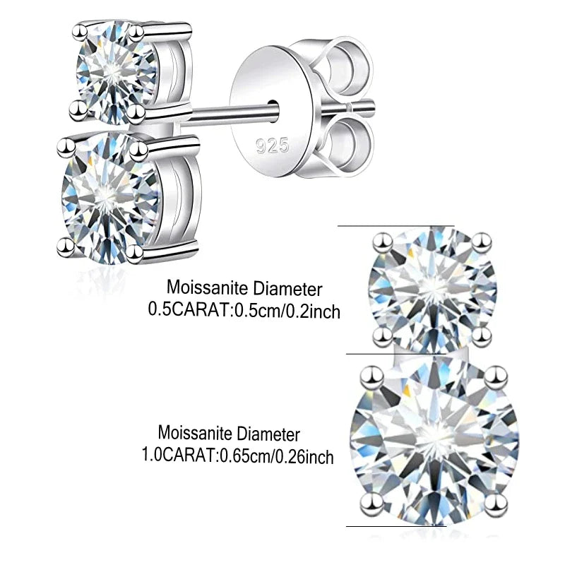 Sterling Silver 3ct Moissanite Gourd Stud Earrings 925 Classic Gift For Her