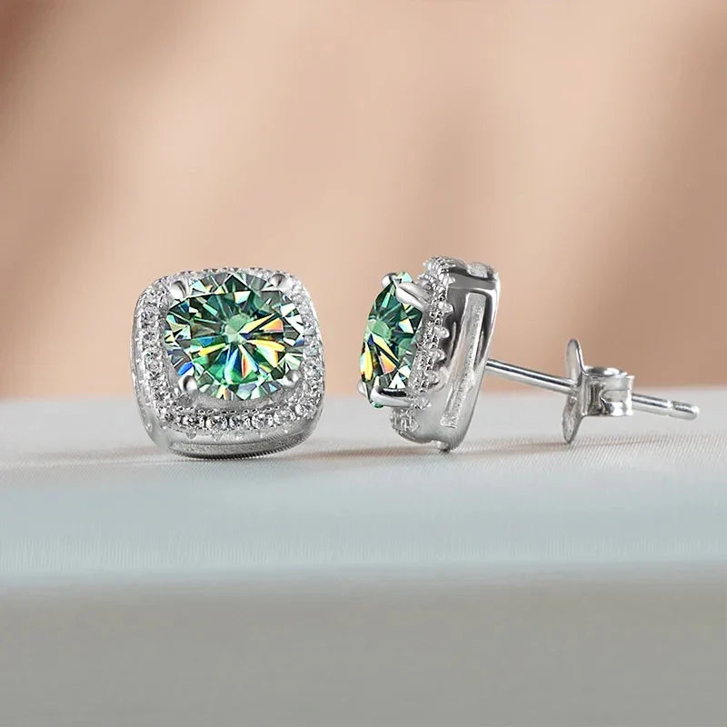 Sterling Silver 3-Piece Moissanite Jewelry Set 1ct Necklace Ring Earrings