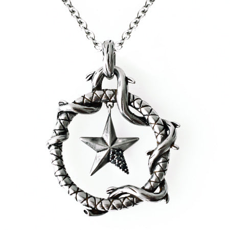 Sterling Silver Pentacle Star Necklace Gothic Pagan