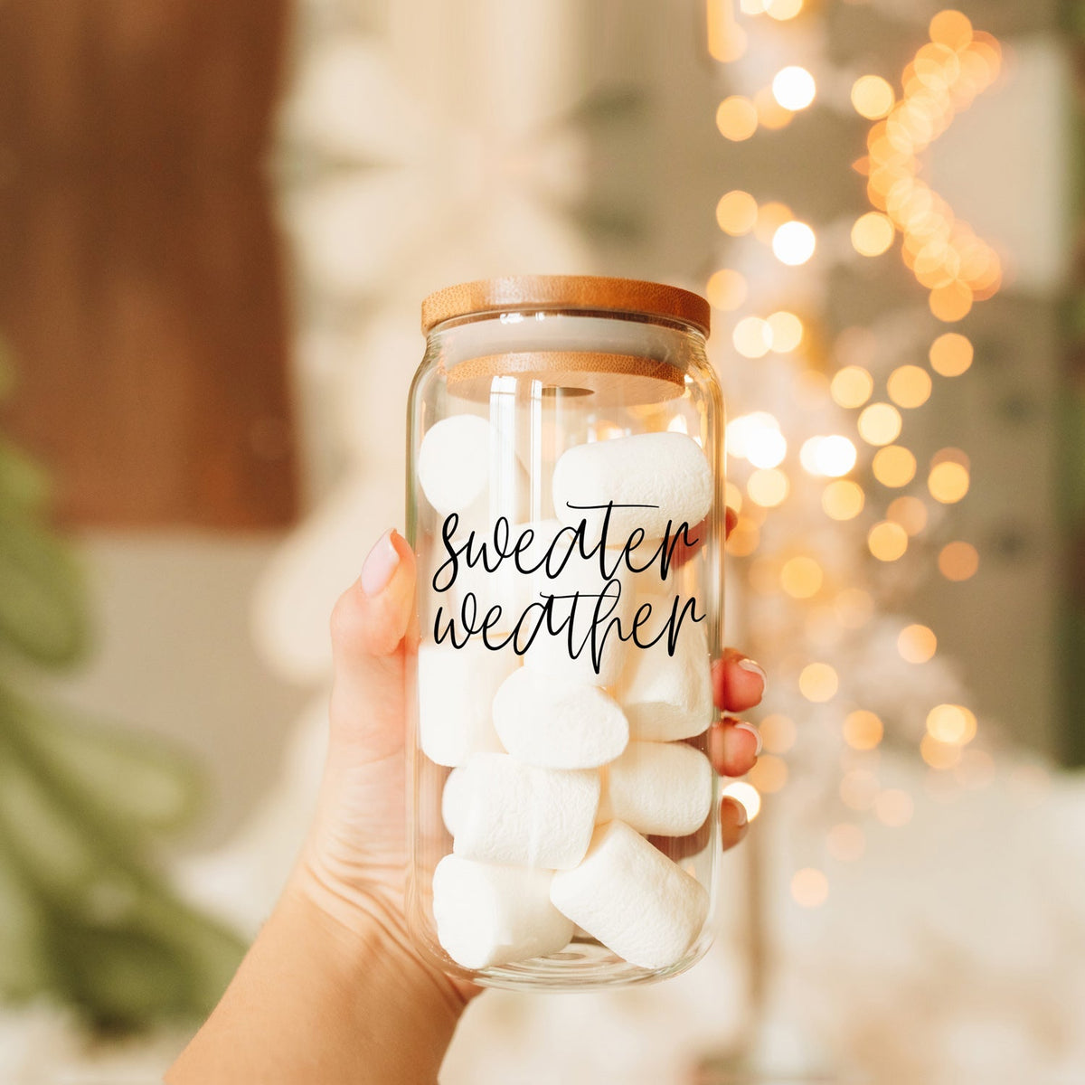 17oz Glass Tumbler With Bamboo Lid, 2 Stainless Straws & Cleaner, Hot/Iced