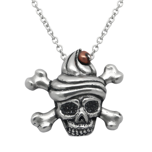 Sweet Deadly Skull Pendant Necklace Gothic Silver Chain