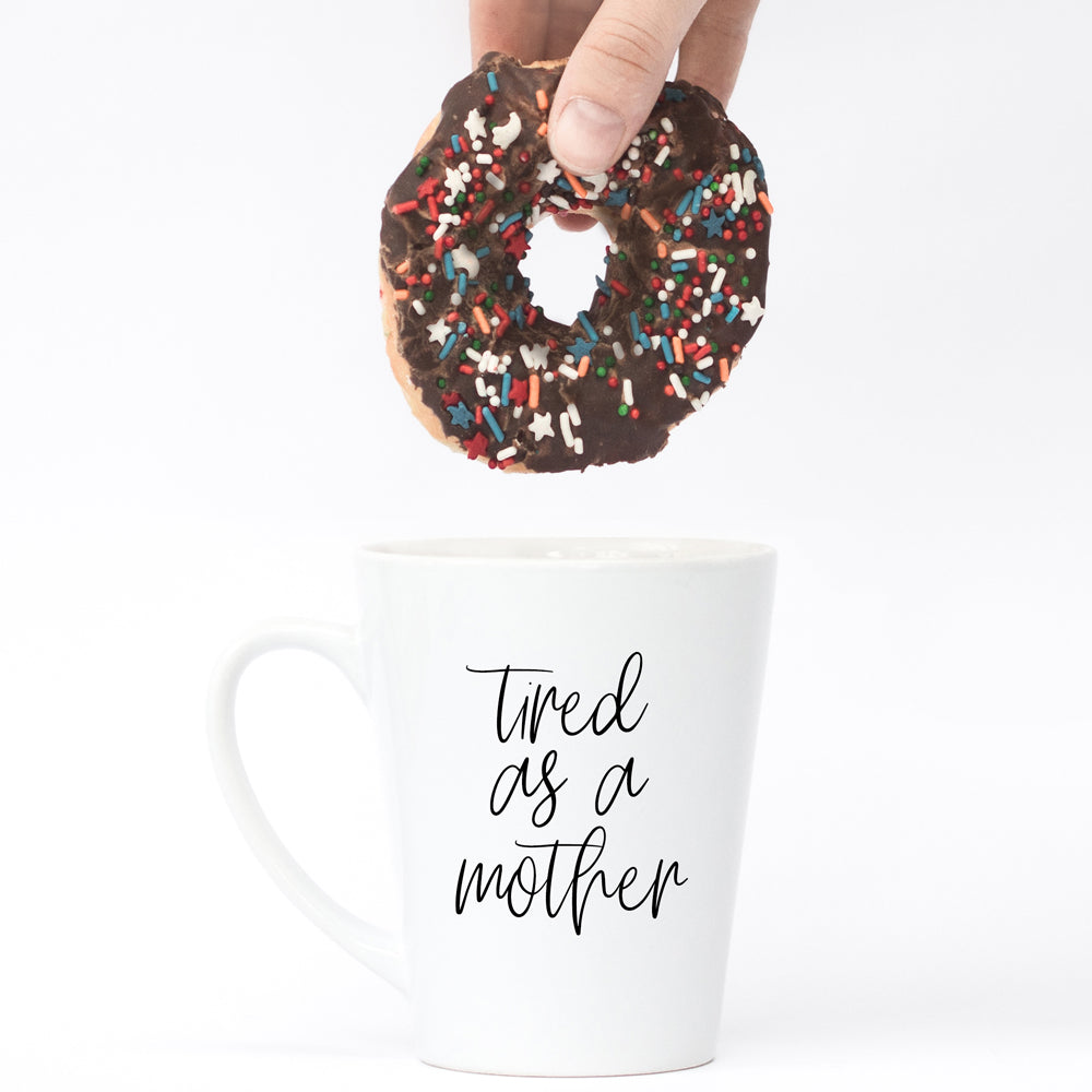 Tired As A Mother Grande Limited Edition Round 2 Mug Gift For Mom Navy Royal Blue Or White