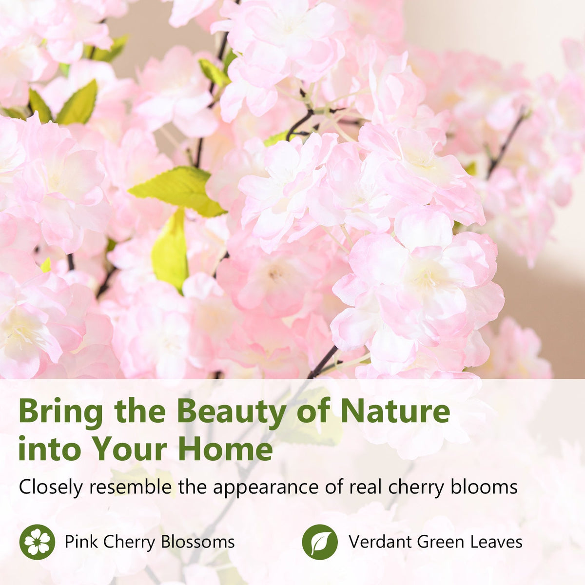5 FT Tall Artificial Cherry Blossom Tree with Pink Flowers