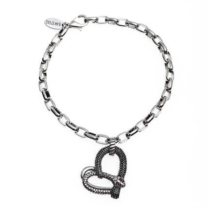 Temptation Snake Charm Bracelet Stainless Steel Gothic