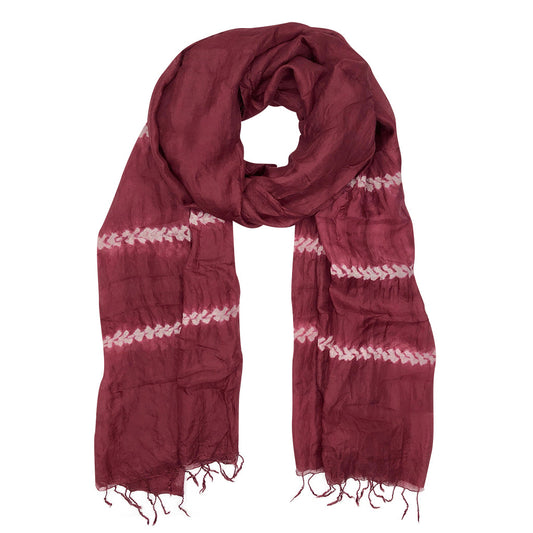Tie Dye Khmer Silk Scarf Lightweight Handloomed 100% Silk Large Wrap