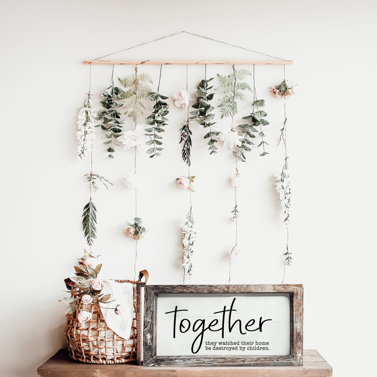Together Wooden Sign Humorous Parenting Quote Wall Decor Funny Kids Destroyed Home Plaque