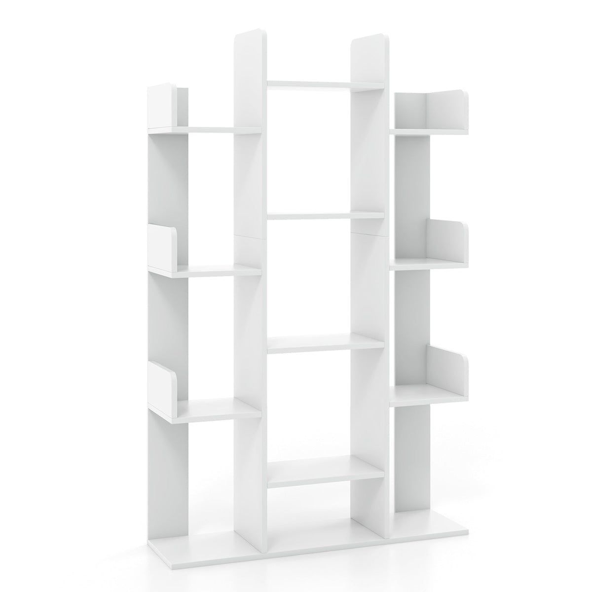Tree-Shaped Bookshelf with 13 Compartments