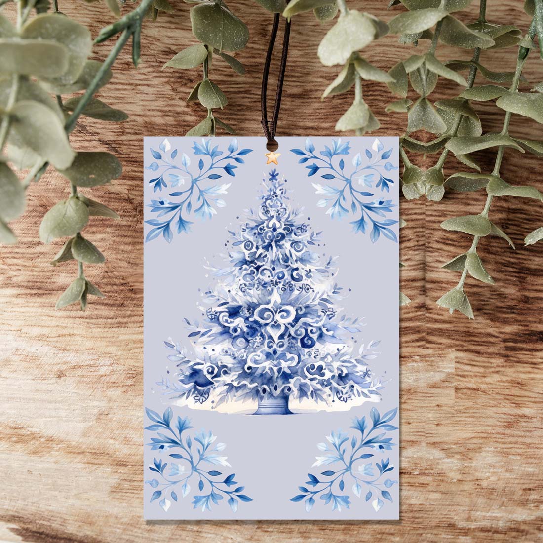 Blue Tree Hanging Air Freshener Car Home Office Scented Ornament Holiday Decor Freshener
