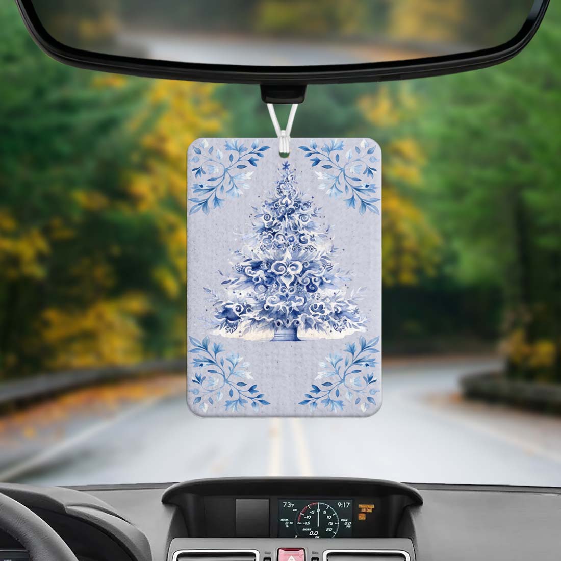 Blue Tree Hanging Air Freshener Car Home Office Scented Ornament Holiday Decor Freshener