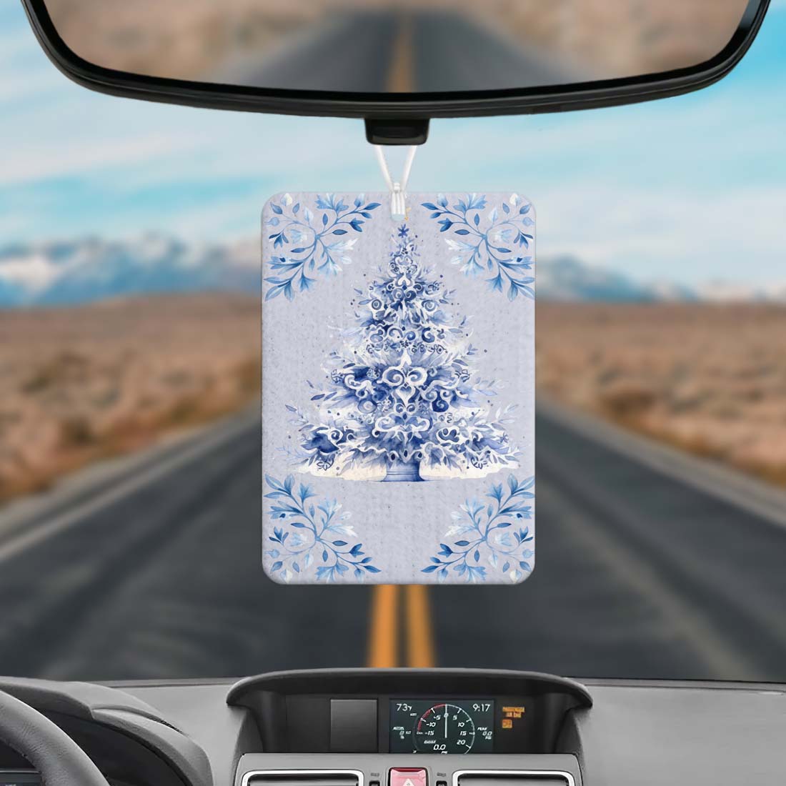 Blue Tree Hanging Air Freshener Car Home Office Scented Ornament Holiday Decor Freshener