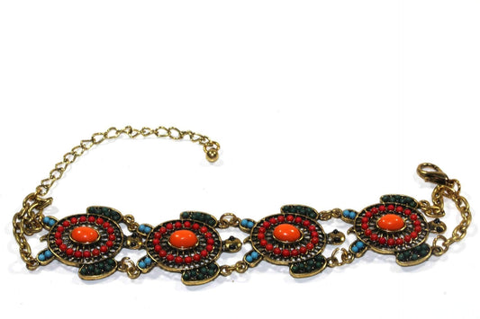 Turtle Bead Bracelet Colorful Drop Charm Summer Jewelry