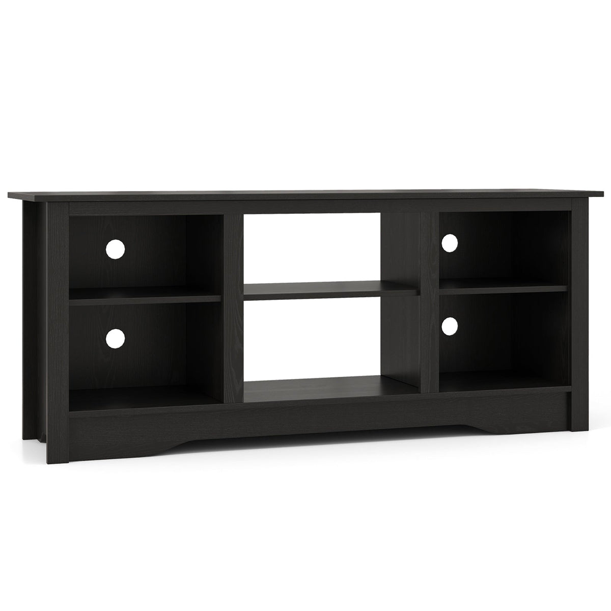TV Stand for up to 65 Inch Flat Screen TVs with Adjustable Shelves for 18 Inch Electric Fireplace (Not Included)