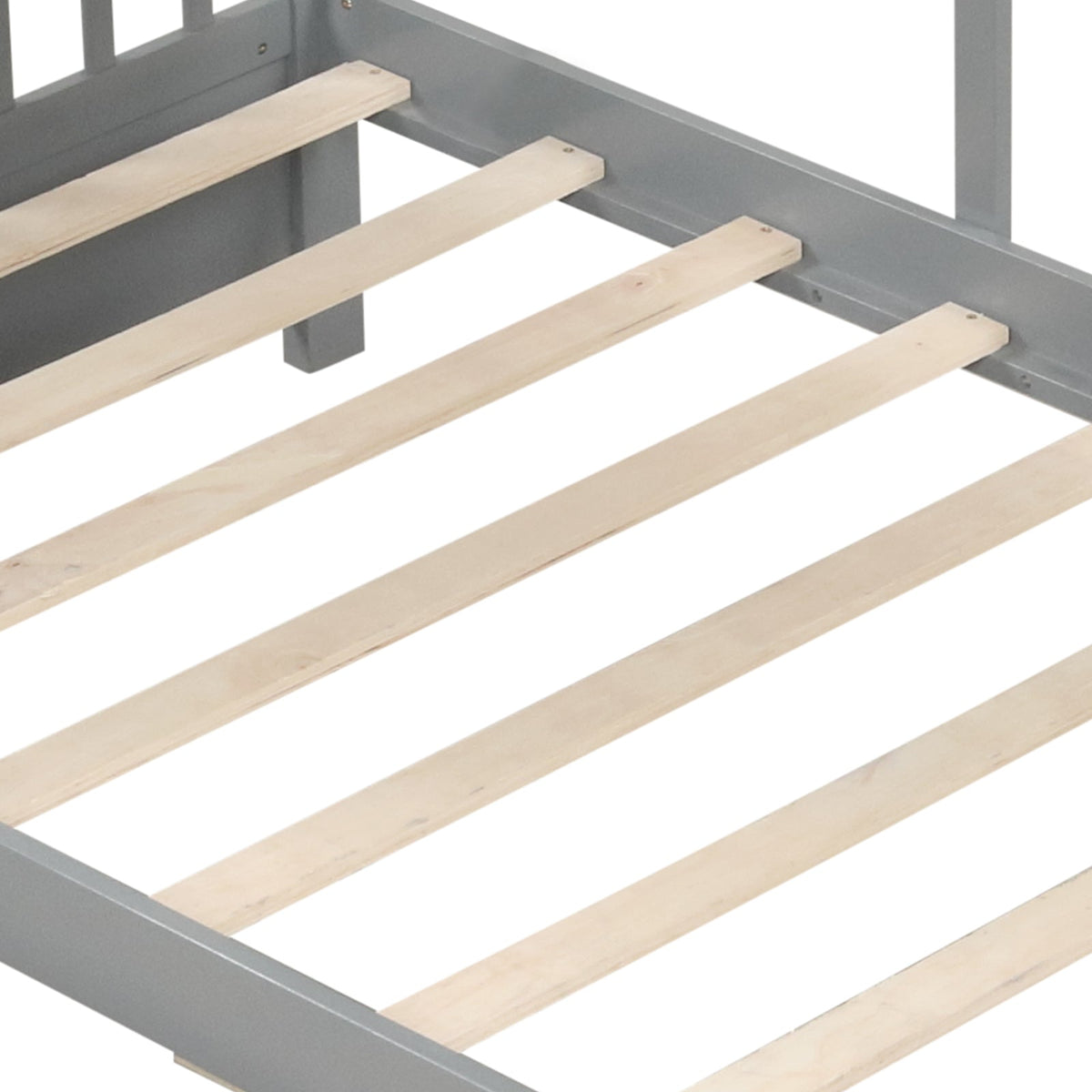 Twin Size House Bed with 2 Storage Drawers and Fence Guardrails