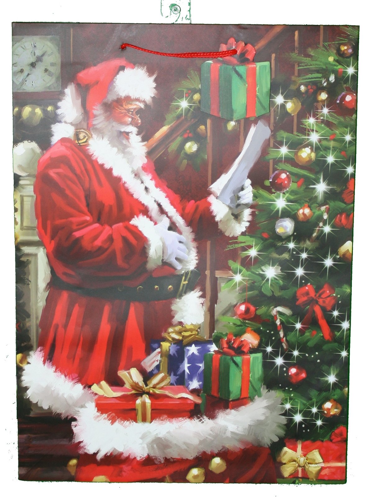 Bolsa de regalo gigante con etiqueta - Papá Noel
