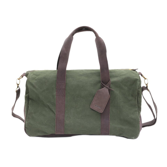 Unisex Canvas And Leather Duffle Bag Handcrafted In Kenya For Overnight