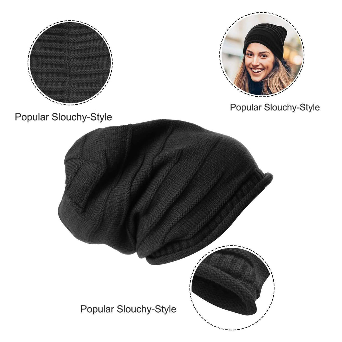 Gorro Unisex de Punto Estilo Holgado