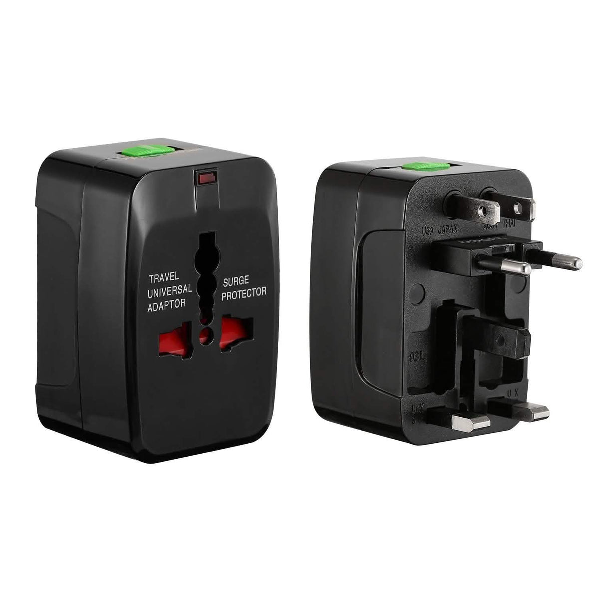 Universal Travel Adapter with 4 Interchangeable Plugs