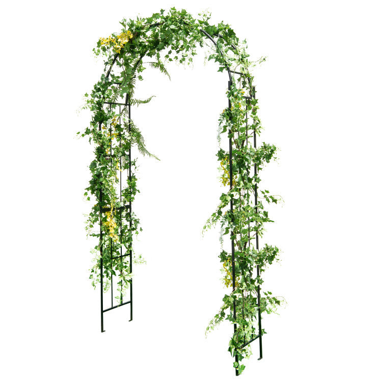 Metal Garden Arch and Obelisk Trellis Set for Climbing Plants