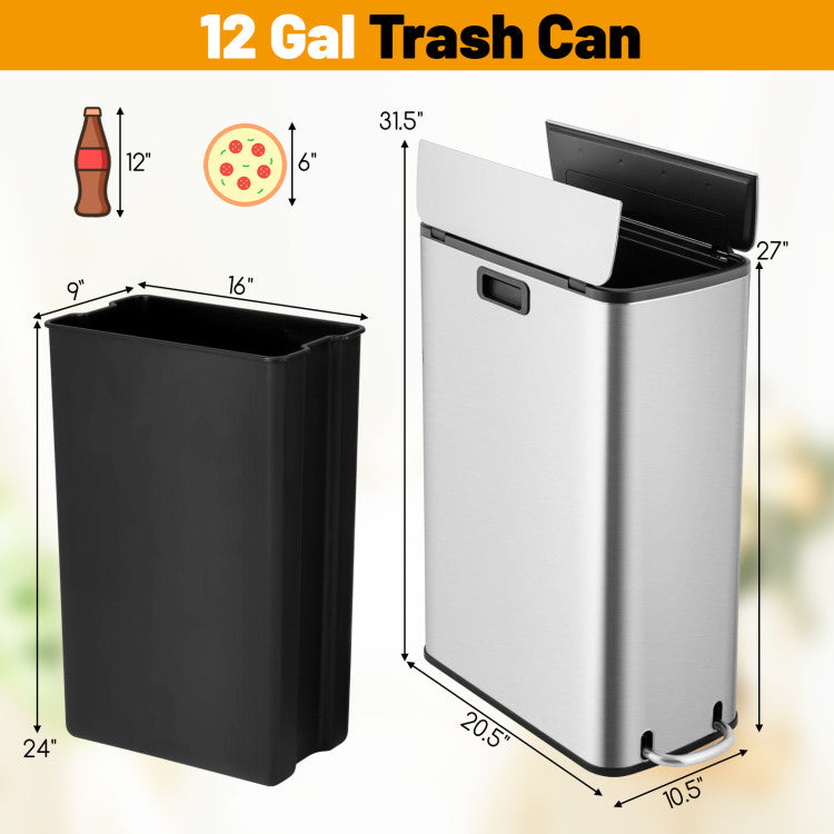 Kitchen Organization with 4-Tier Kitchen Microwave Storage Rack and Trash Can