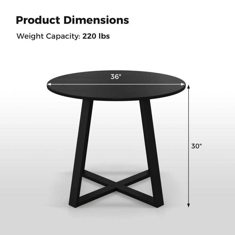 3-Piece Mid-Century Dining Set with 36‚Äù Round Pedestal Table and 2 Sherpa Upholstered Chairs