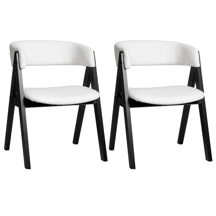 3-Piece Mid-Century Dining Set with 36‚Äù Round Pedestal Table and 2 Sherpa Upholstered Chairs