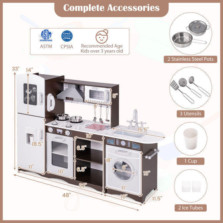 Kids Toy Storage & Pretend Play Kitchen Bundle