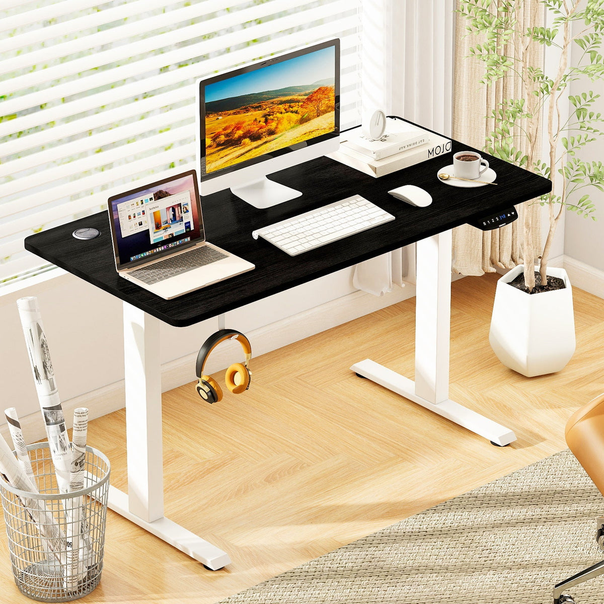 Electric Standing Desk Height Adjustable with 3 Memory Heights Black