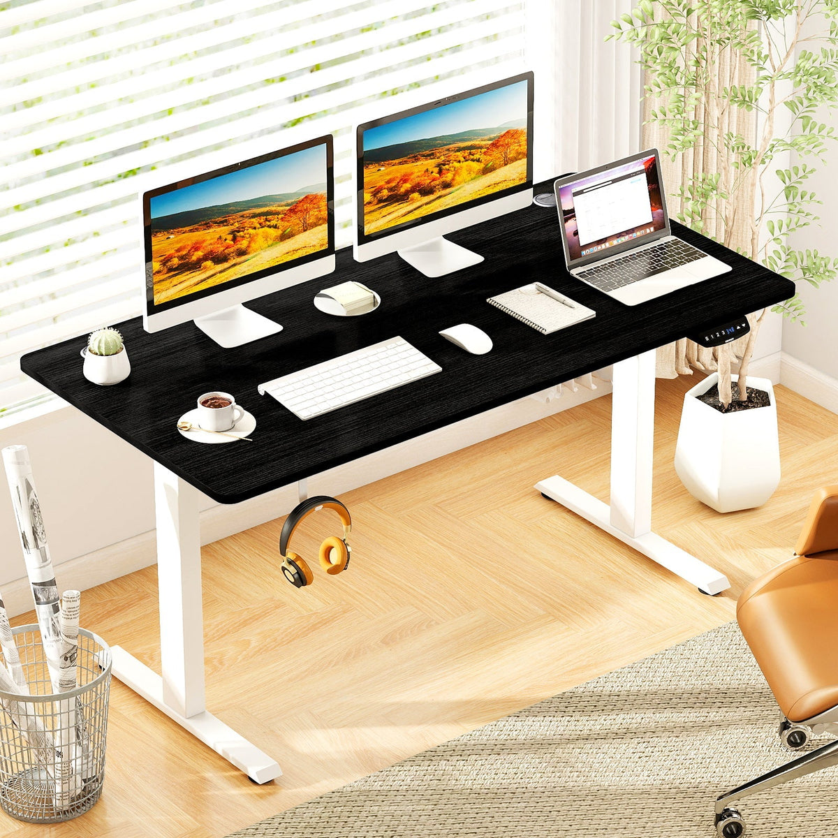 Electric Standing Desk Height Adjustable with 3 Memory Heights Black