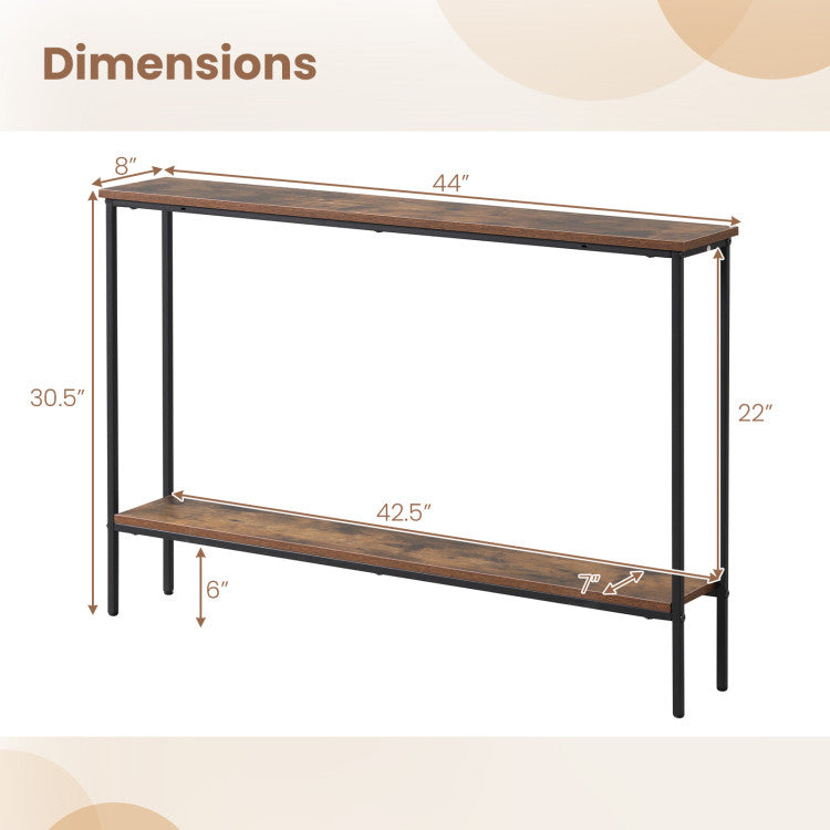Entryway Set with 44 Inch Console Table 5-Tier Corner Hall Tree and Waiting Room Bench