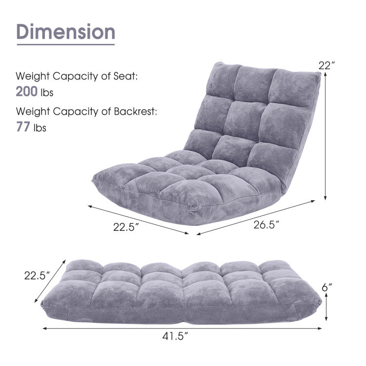 14-Position Adjustable Floor Chair & C-Shaped End Table Set