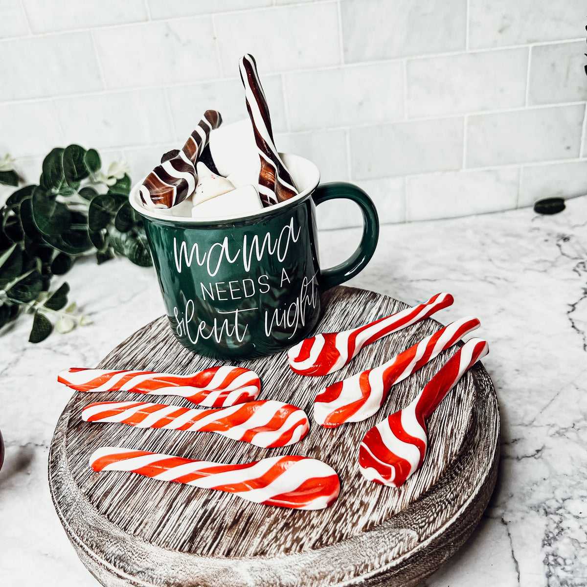 Edible Spoons 3 Flavors Peppermint Cinnamon Hot Cocoa Holiday Party Treats