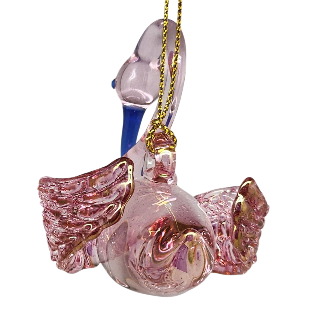 Egyptian Blown Glass Swan Ornament - Pink