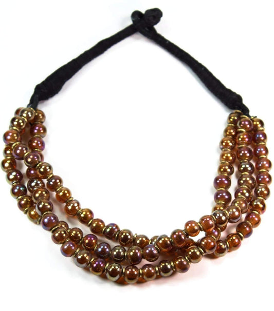 Vintage Madam Beaded Pearl Necklace Boho Layered Statement