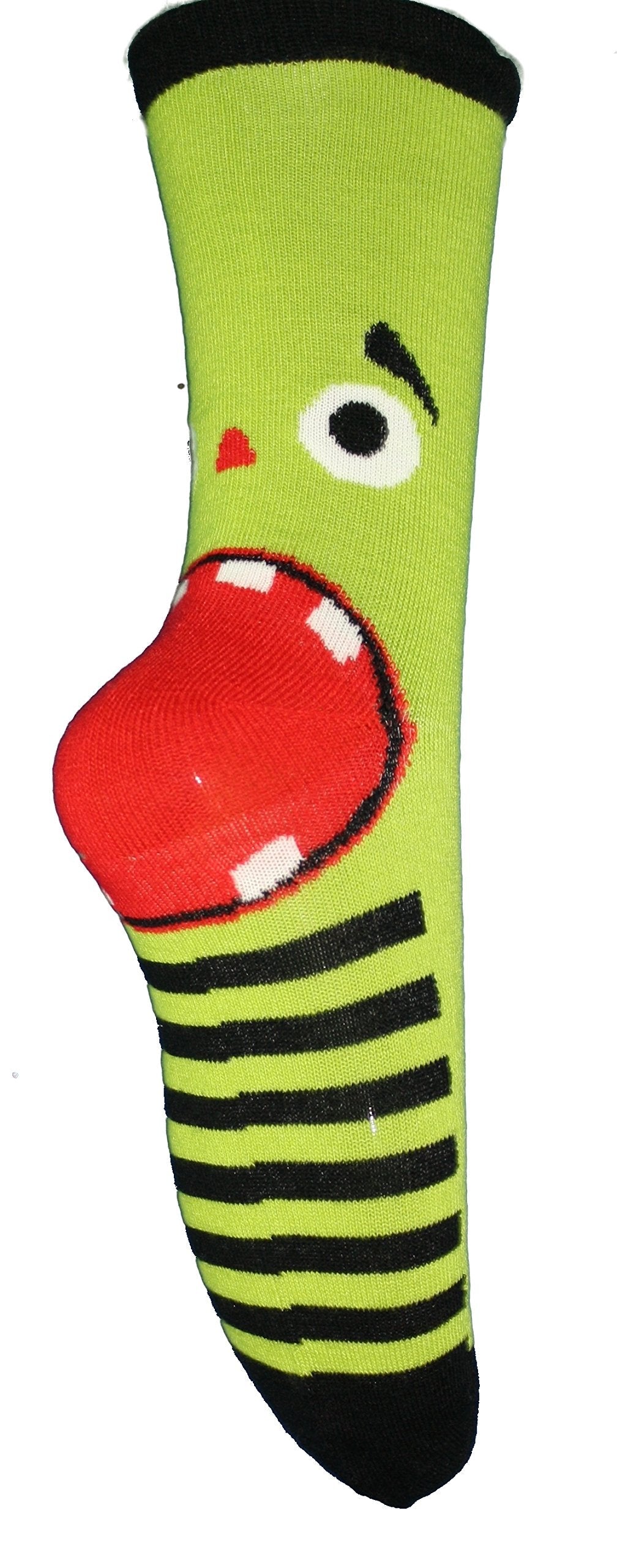 Calcetines de punto con cara de monstruo - Verde