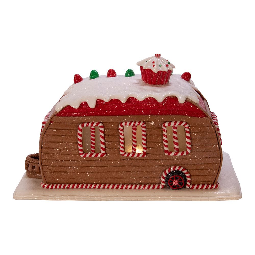 Adorno de mesa LED de caravana Gingerbread Junction