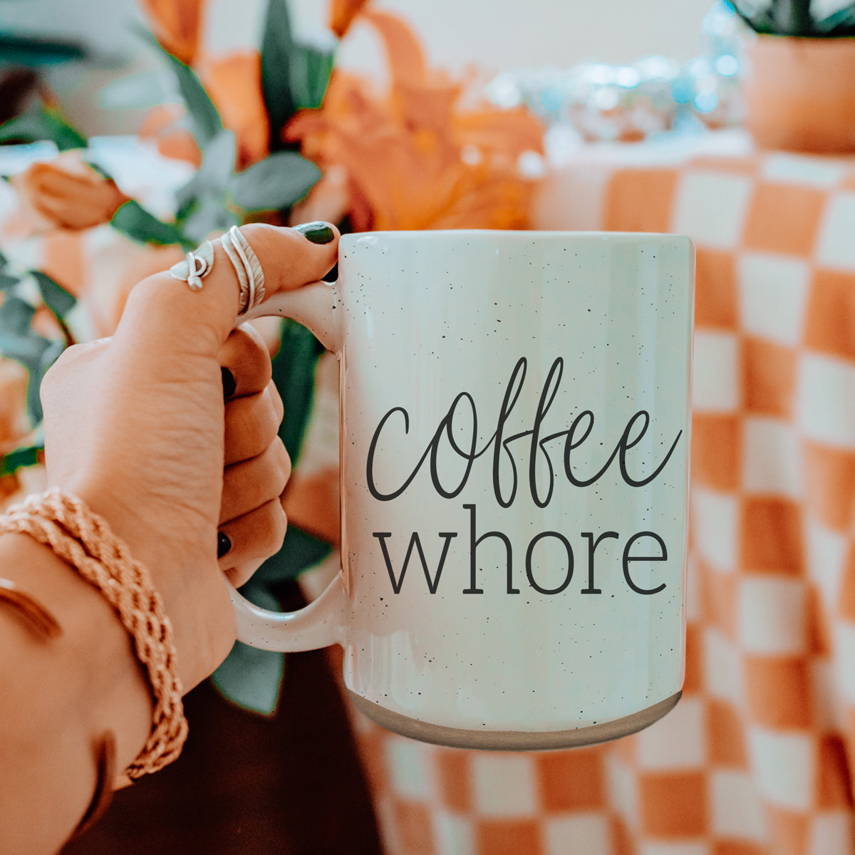 Coffee Whore 16oz Ceramic Coffee Mug - Large Funny Sass Morning Gift
