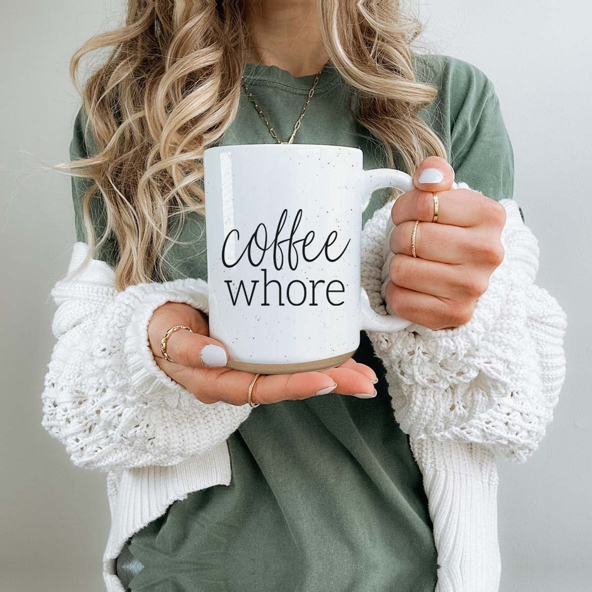 Coffee Whore 16oz Ceramic Coffee Mug - Large Funny Sass Morning Gift
