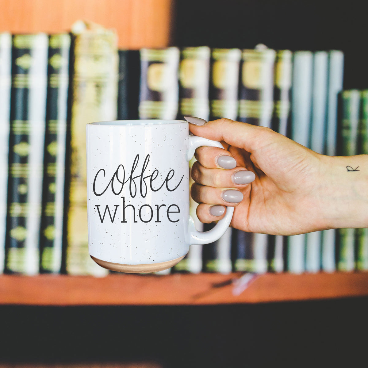 Coffee Whore 16oz Ceramic Coffee Mug - Large Funny Sass Morning Gift