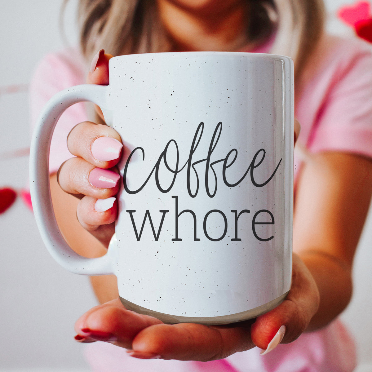 Coffee Whore 16oz Ceramic Coffee Mug - Large Funny Sass Morning Gift