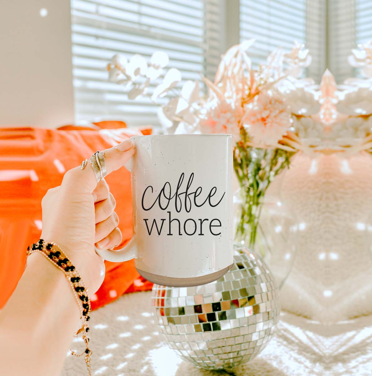 Coffee Whore 16oz Ceramic Coffee Mug - Large Funny Sass Morning Gift