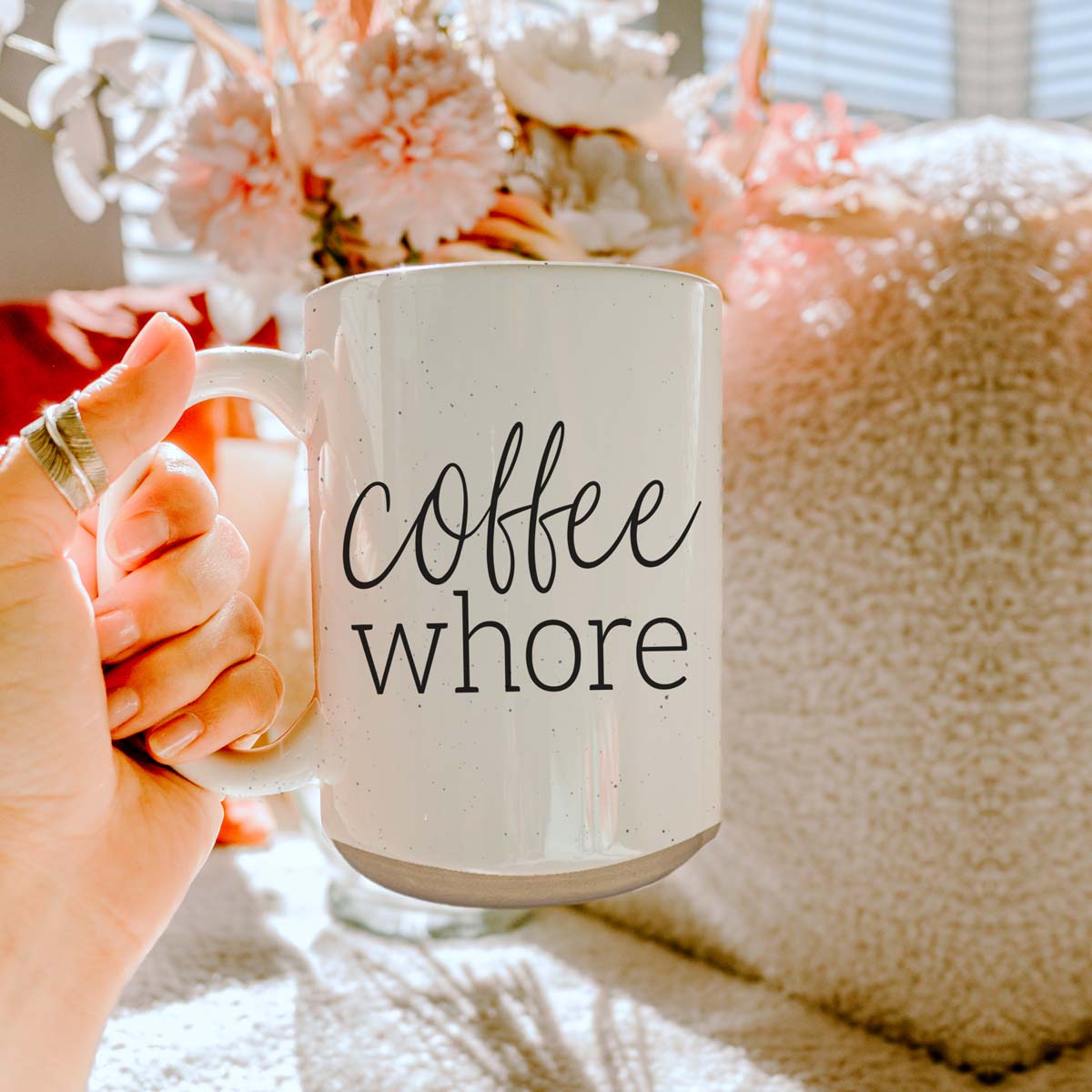 Coffee Whore 16oz Ceramic Coffee Mug - Large Funny Sass Morning Gift