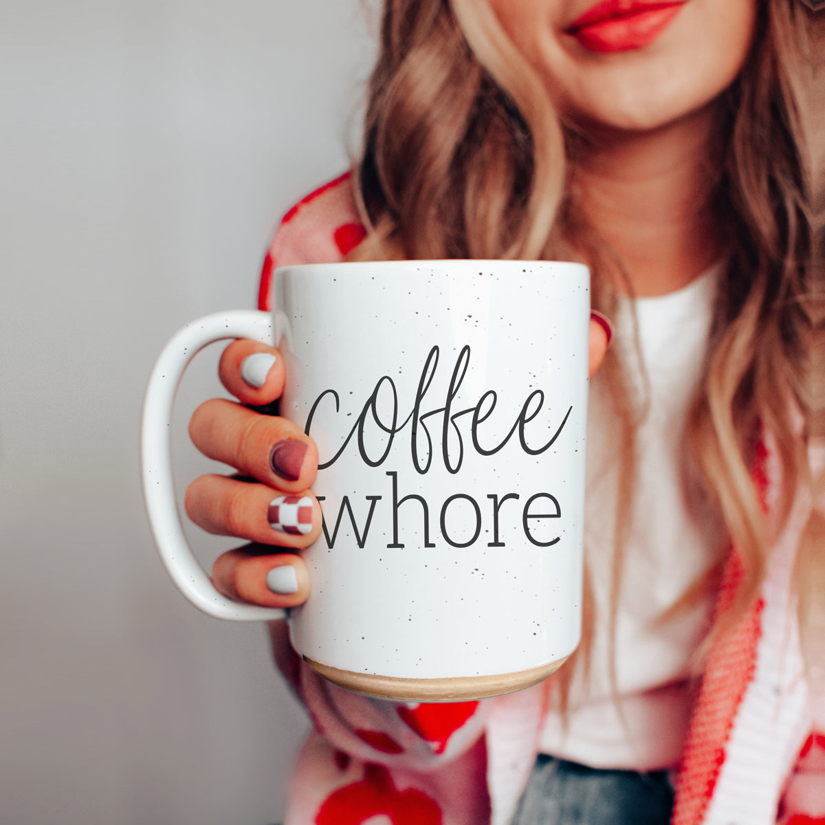 Coffee Whore 16oz Ceramic Coffee Mug - Large Funny Sass Morning Gift