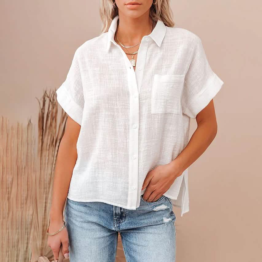 Women's Basic Solid Color Top Shirt