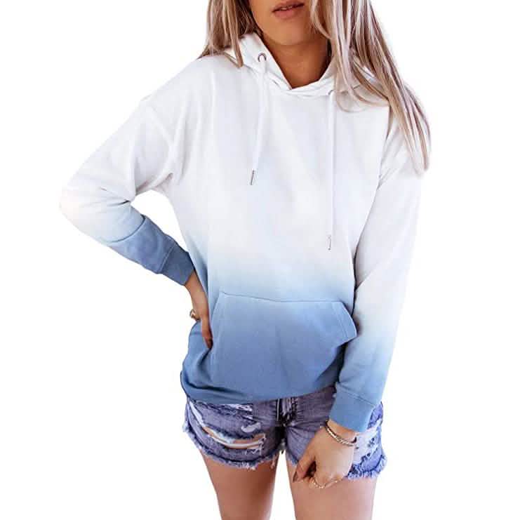 Women's Casual Hooded Sweatshirt Loose Drawstring Pullover Hoodie