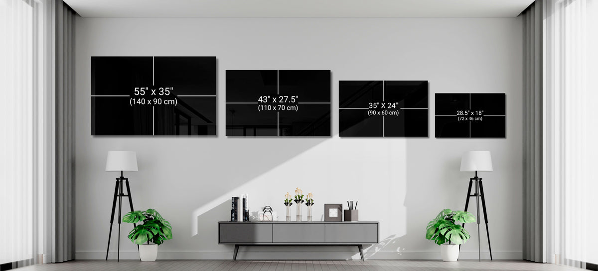 White Brain on Black Glass Wall Art