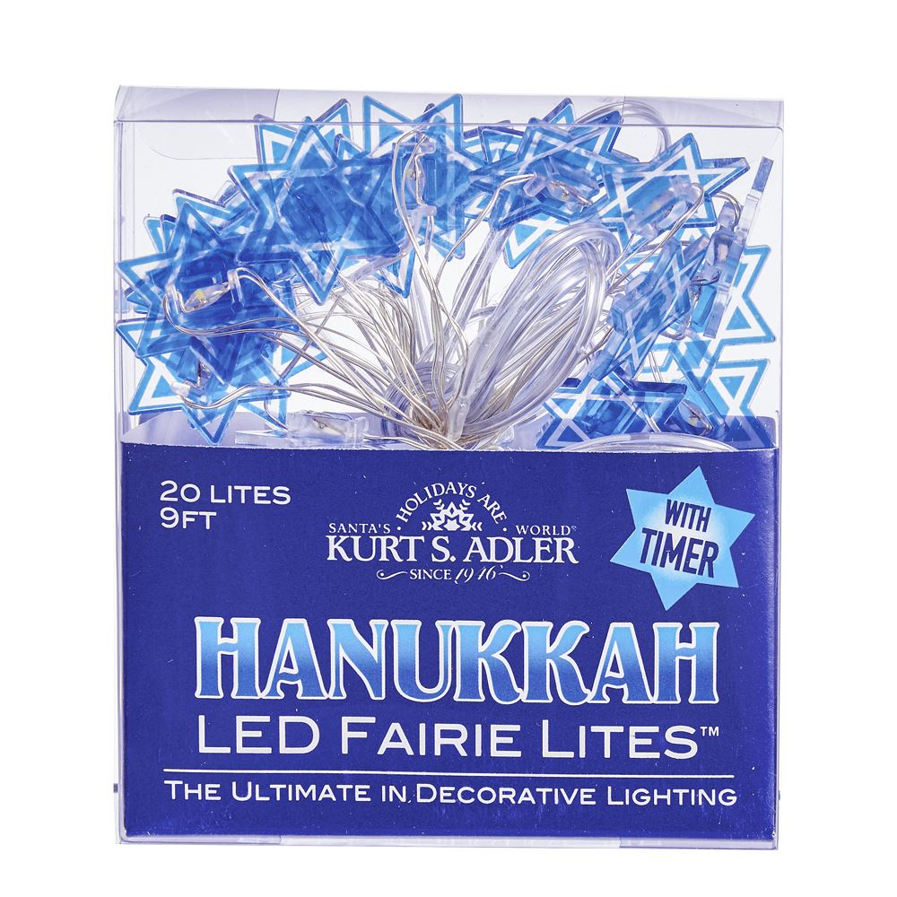Cadena de luces LED de Hanukkah a pilas - Dreidel