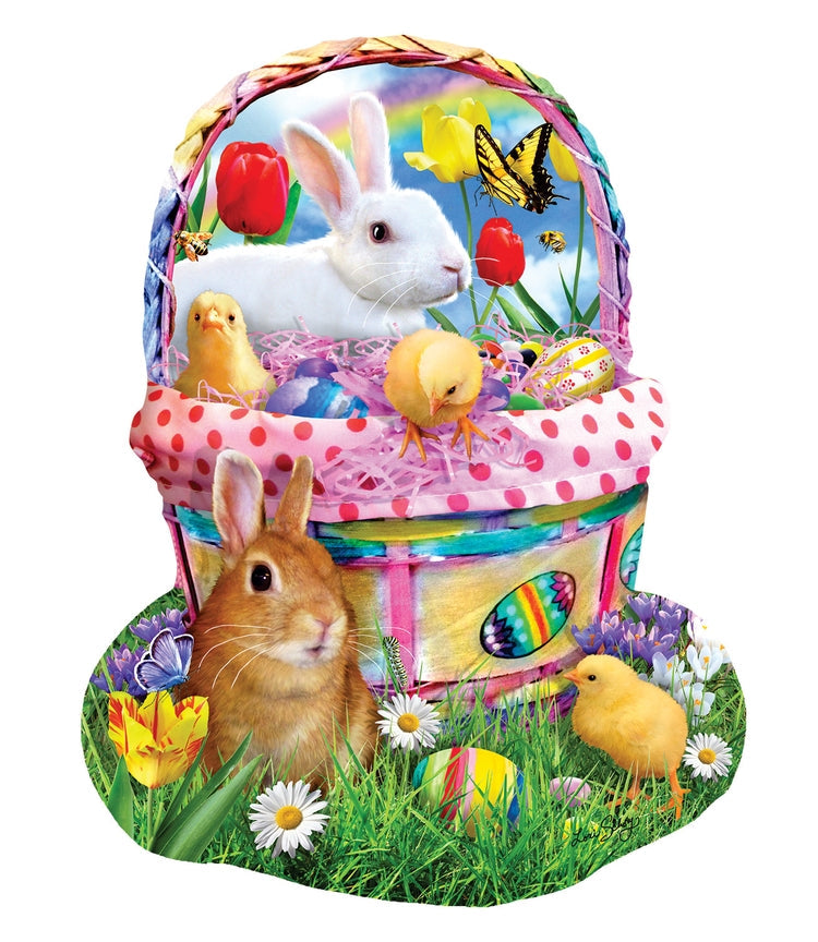 Bunny's Easter Basket Shaped Puzzle
