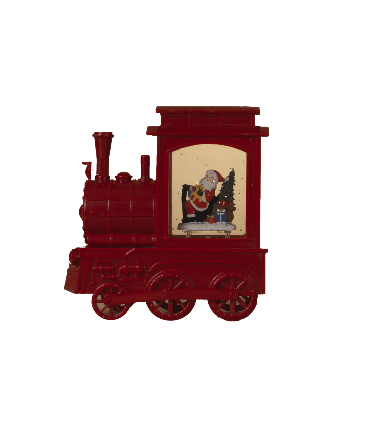 Lighted Spinning Water Globe Train - Santa
