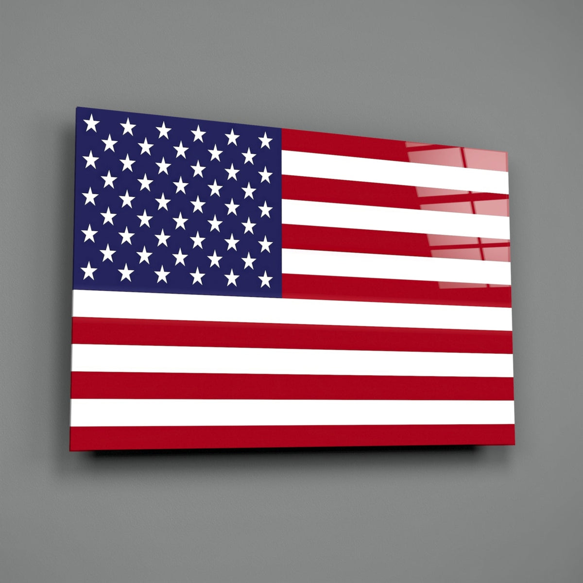 Classic Flat United States Flag Glass Wall Art