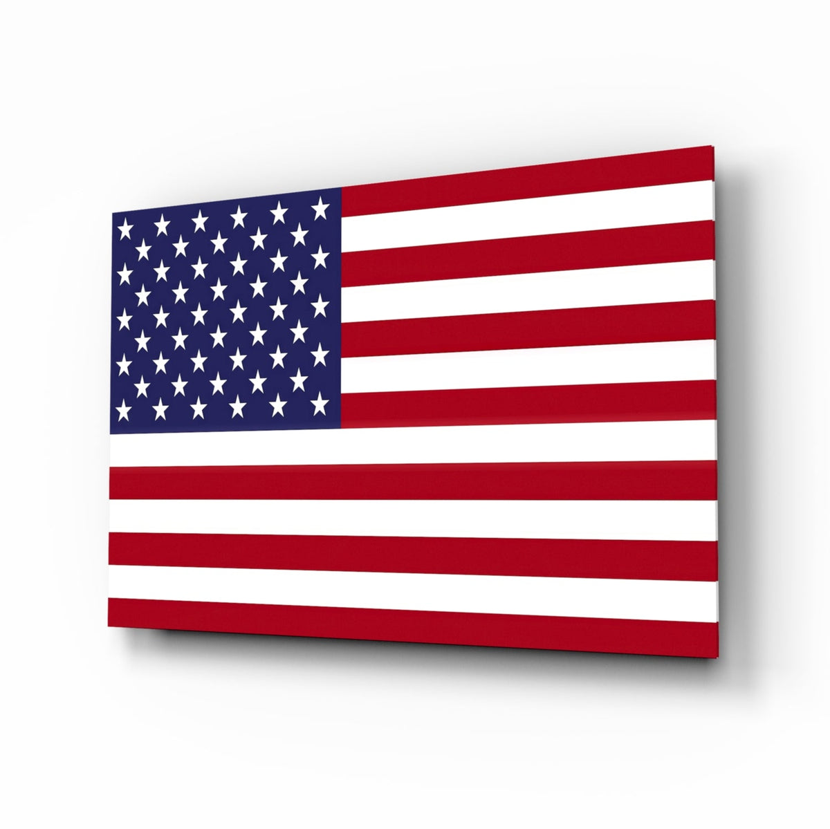 Classic Flat United States Flag Glass Wall Art
